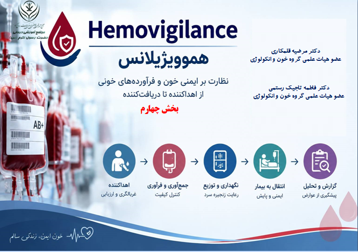 نظارت بر ایمنی خون و فراورده های خونی بخش چهارم- خانم دکتر مرضیه قلمکاری و خانم دکتر فاطمه تاجیک رستمی